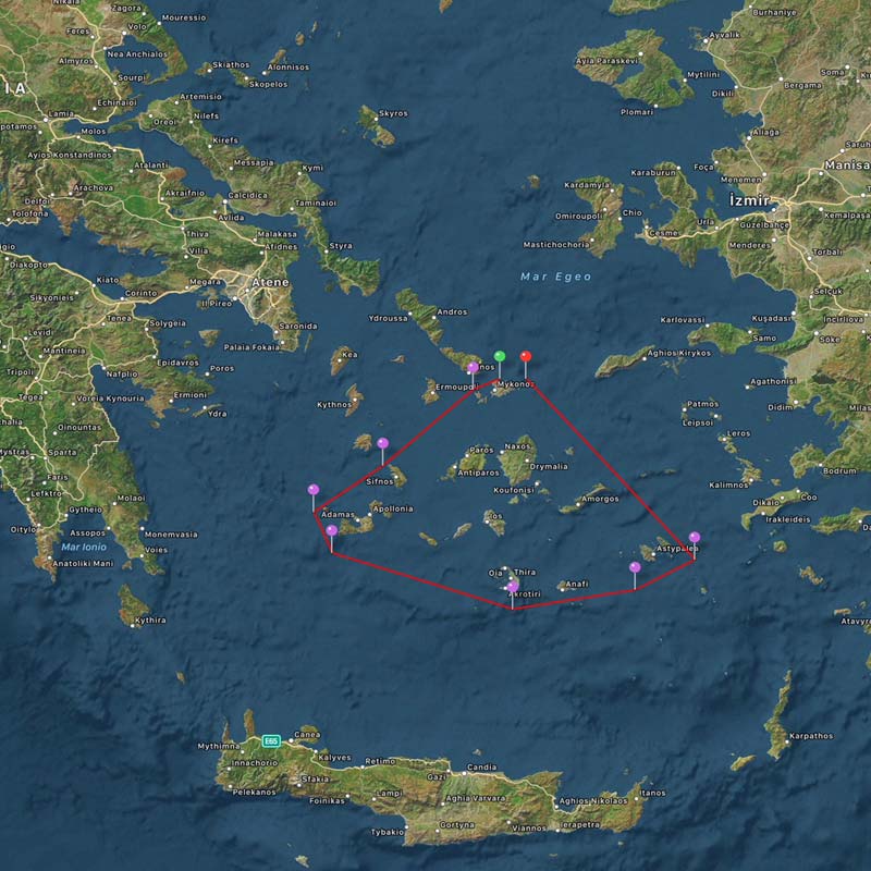 rotta barca vela egeo centrale